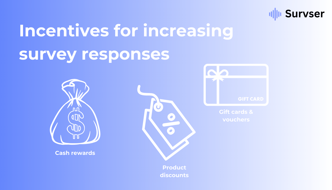 Types of incentives for increasing survey responses